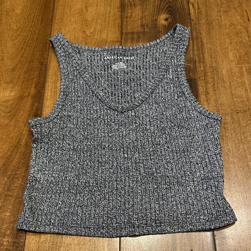 American Eagle Outfitters Charcoal Knit Crop Top “Size Small”